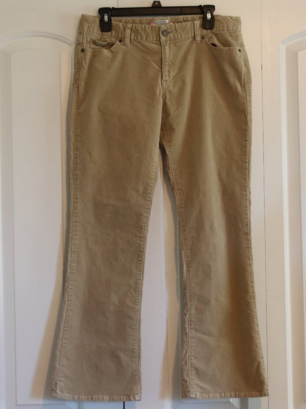 Old Navy Stretch Velveteen Pant Light Tan 5 Pocket Cotton/Spandex Size 10